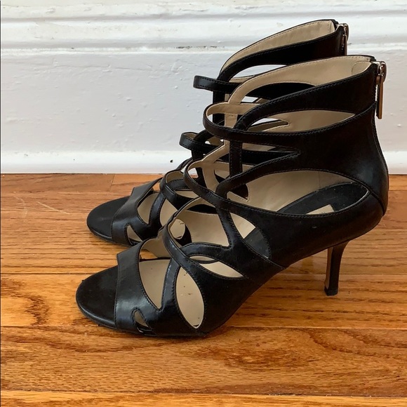 Michael Kors Collection Black Caged Peep Toe Sz 37 - Picture 3 of 7